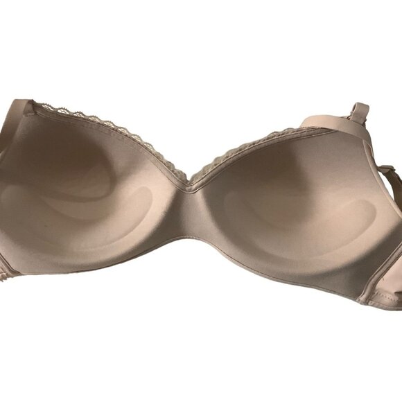 Maidenform Women Small Pushup Adjustable Strap Tan Smooth Cup Bra - Picture 3 of 4